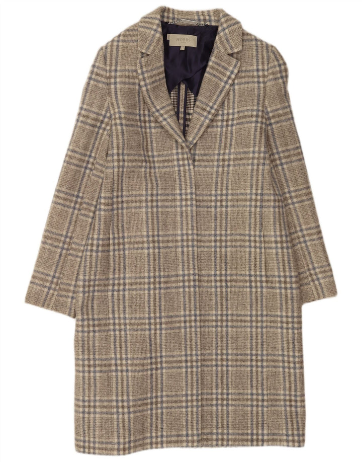 Sobretudo feminino Hobbs UK 16 grande acrílico xadrez cinza