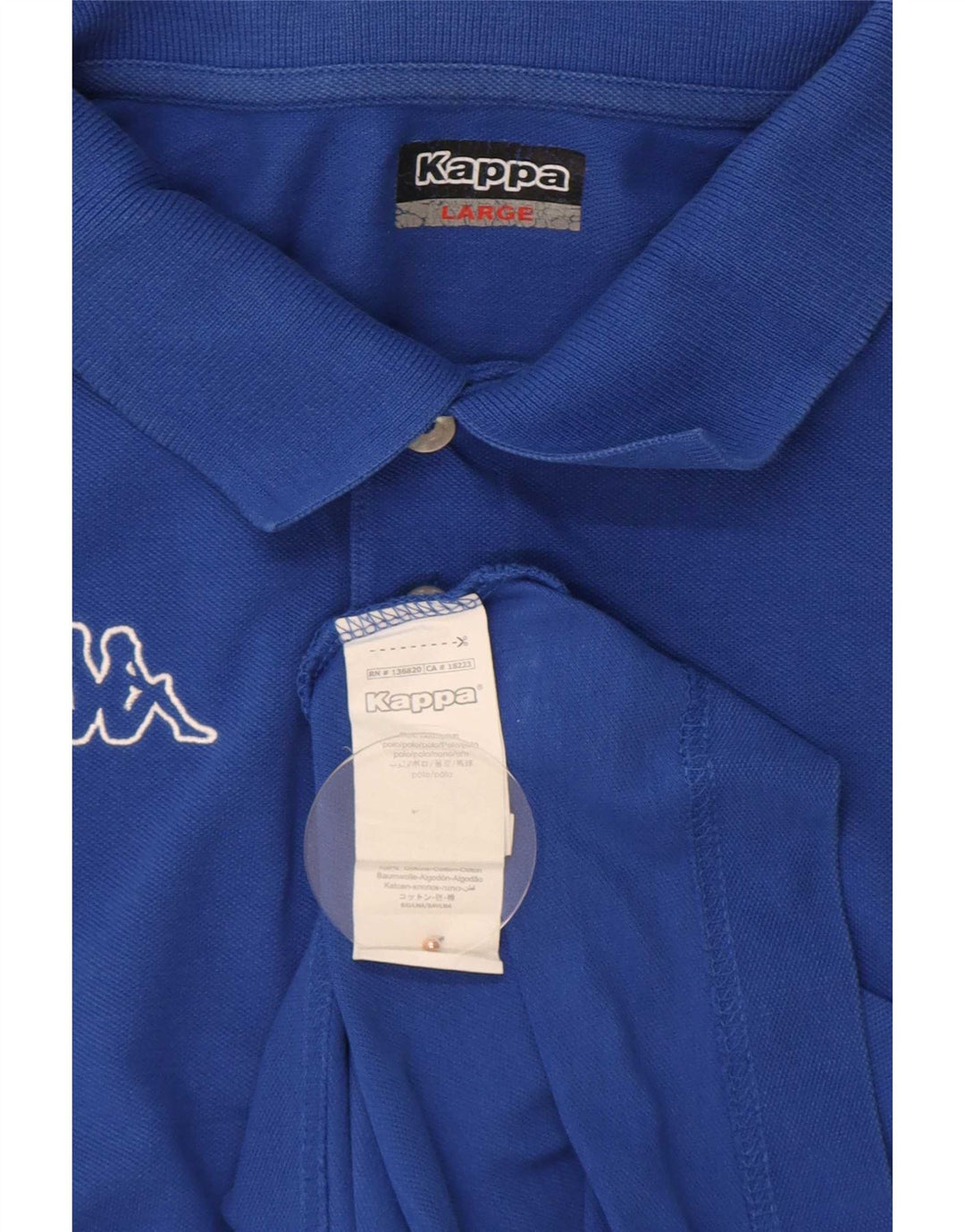 Camisa polo masculina Kappa grande algodão azul