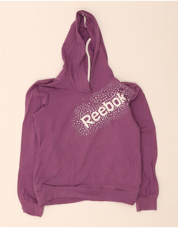 Reebok Meninas Graphic Hoodie Jumper 11-12 Anos Algodão Roxo