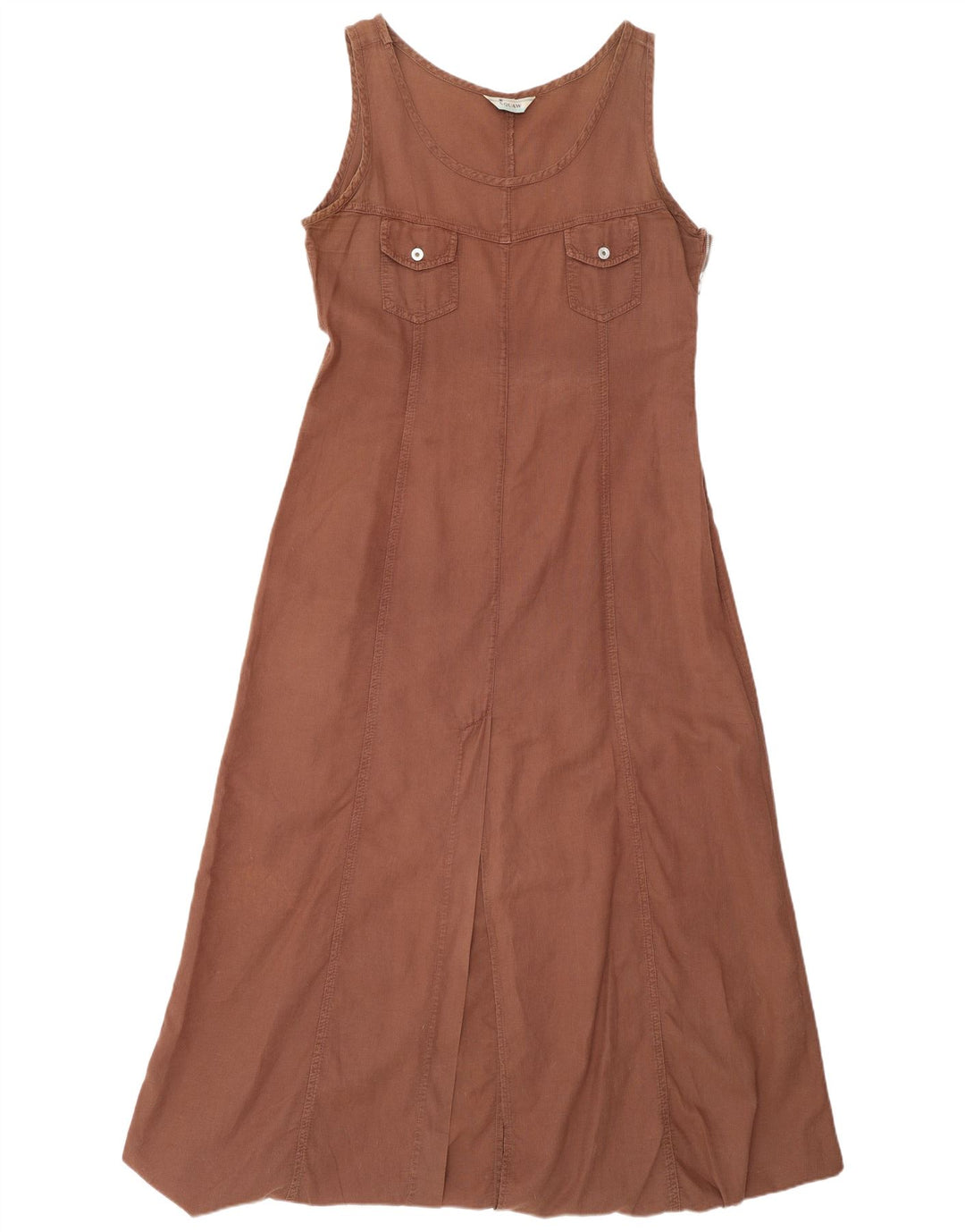 Vestido maxi feminino sem mangas Squaw Reino Unido 14 grande marrom