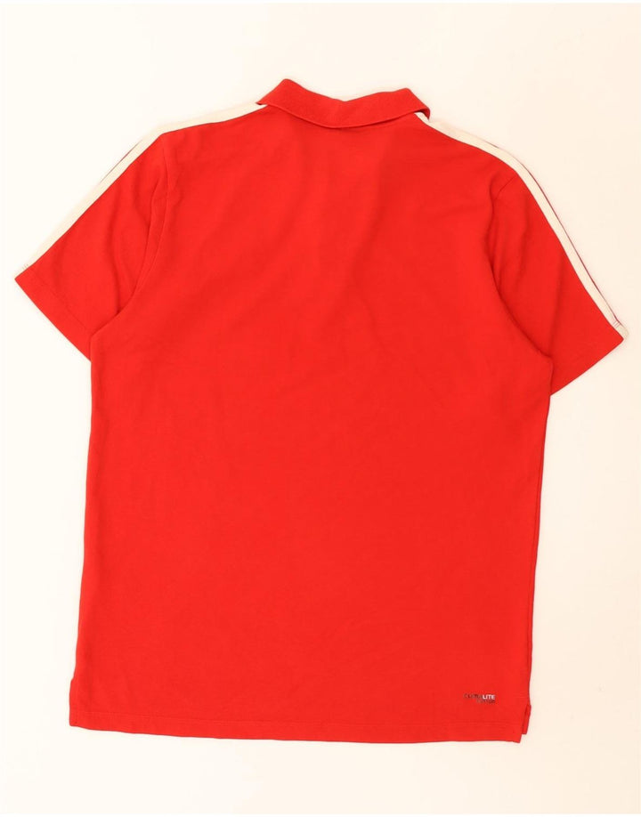 Adidas Mens Climalite Polo Grande Algodão Vermelho