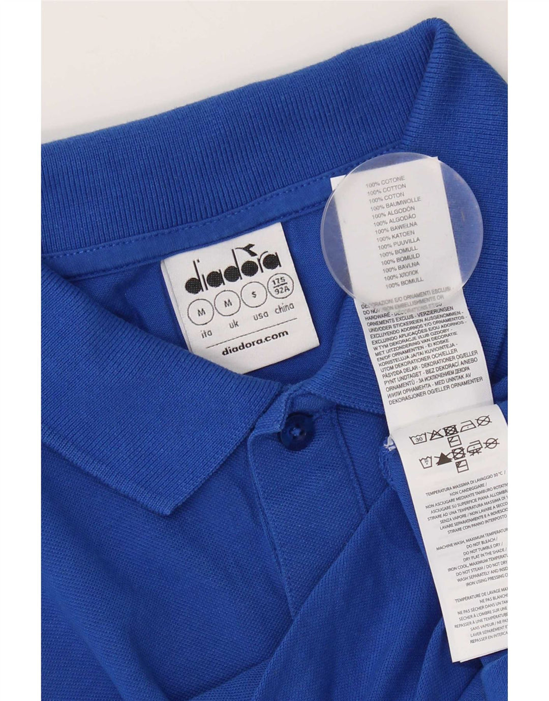 Camisa polo masculina Diadora algodão azul médio