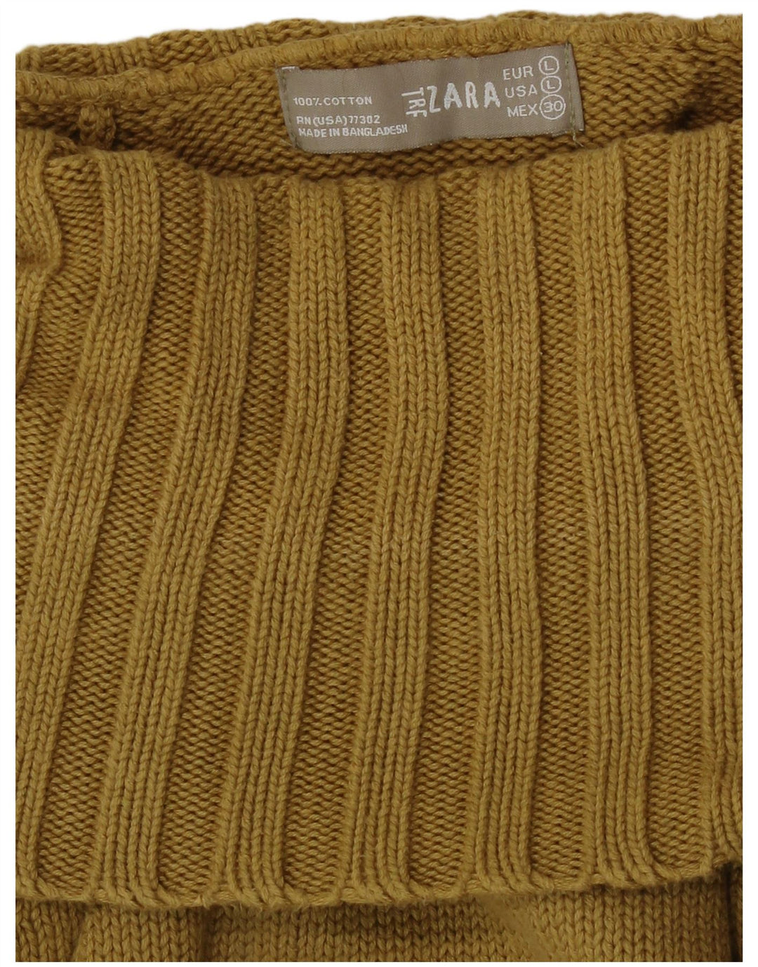 Zara Suéter feminino com gola redonda e gola redonda, Reino Unido 14, grande, amarelo