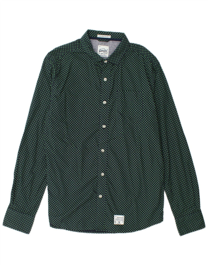 Camisa gráfica masculina SUPERDRY 2XL azul marinho manchado