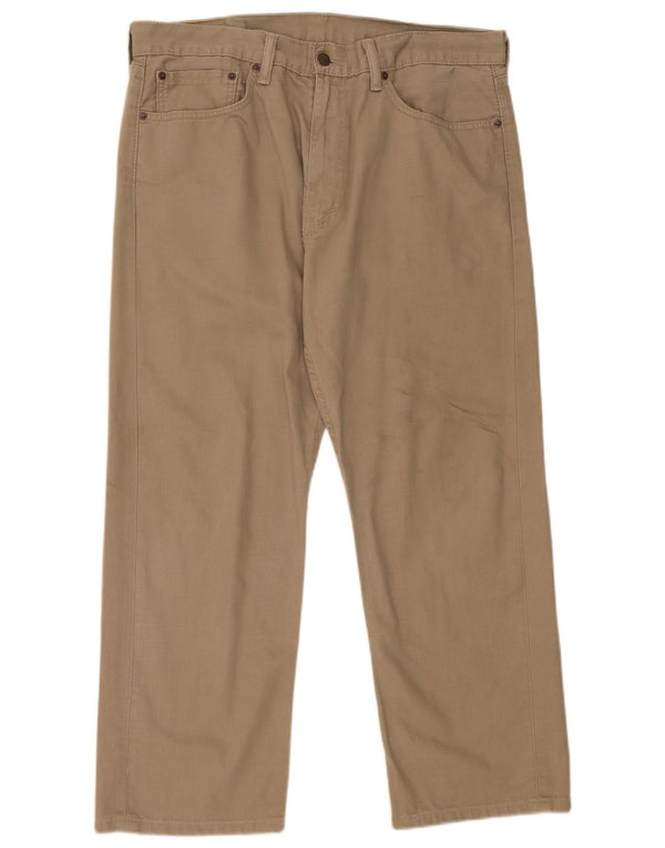 Calça Levi's Masculina 505 Regular Fit Reta Casual W36 L26 Algodão Cáqui