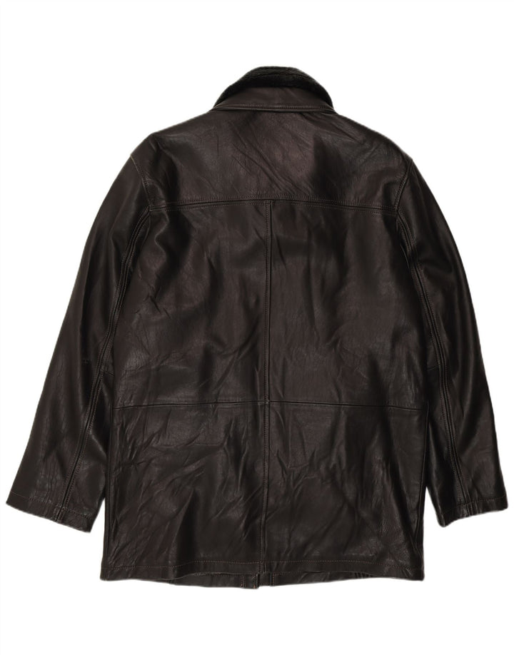 Jaqueta de couro masculina P&P People IT 48 couro preto médio