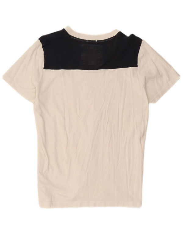 Camiseta feminina Muscle da Abercrombie & Fitch UK 20 2XL bloco colorido branco