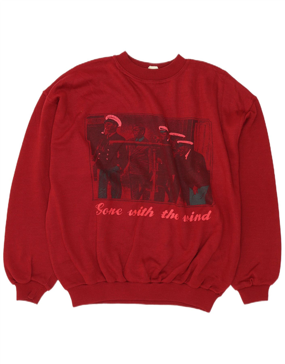 Moletom gráfico masculino vintage Jumper XL algodão vermelho