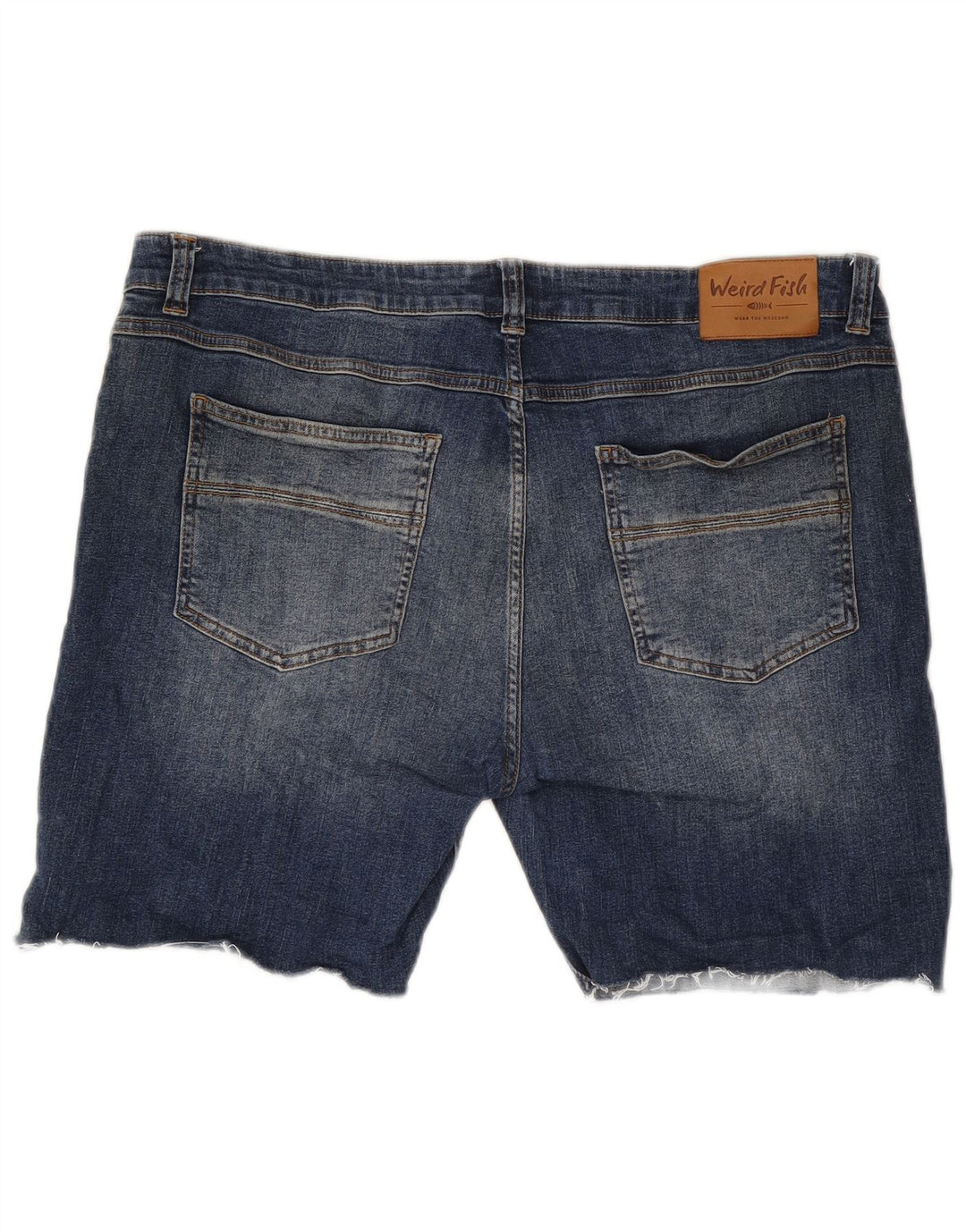 WEIRD FISH Shorts jeans masculino W38 XL algodão azul
