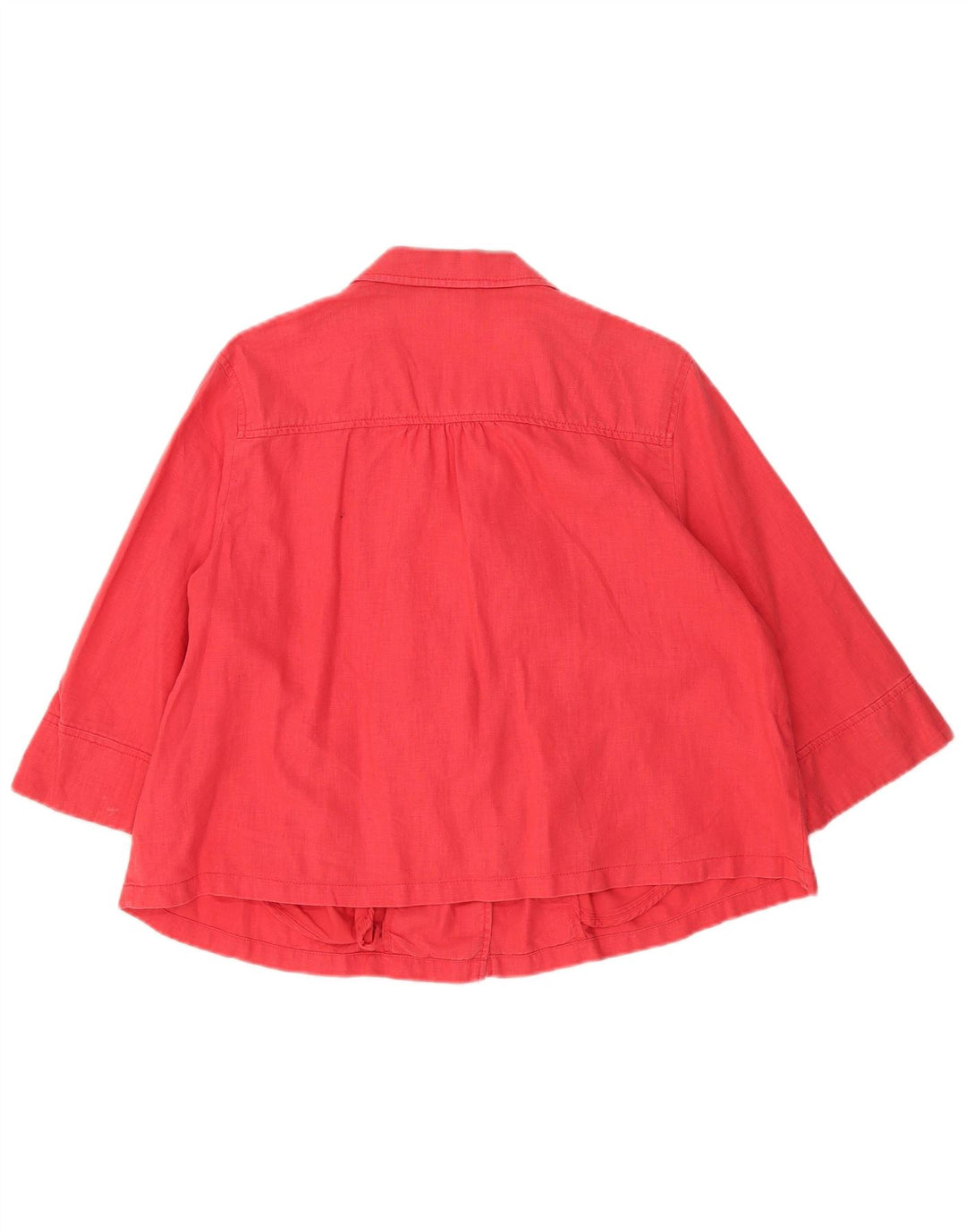 Jaqueta blazer feminina Marks & Spencer manga 3/4 1 botão Reino Unido 18 XL linho vermelho