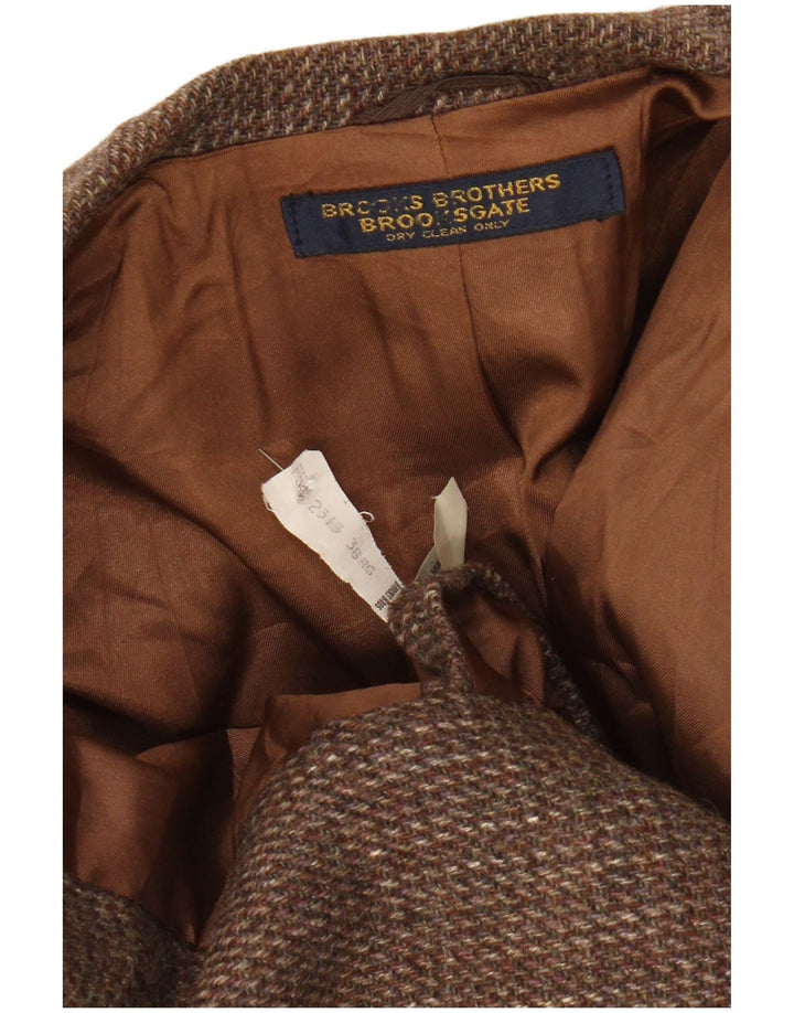 BROOKS BROTHERS Jaqueta blazer masculina de 2 botões e manga 3/4 Reino Unido 38 marrom médio