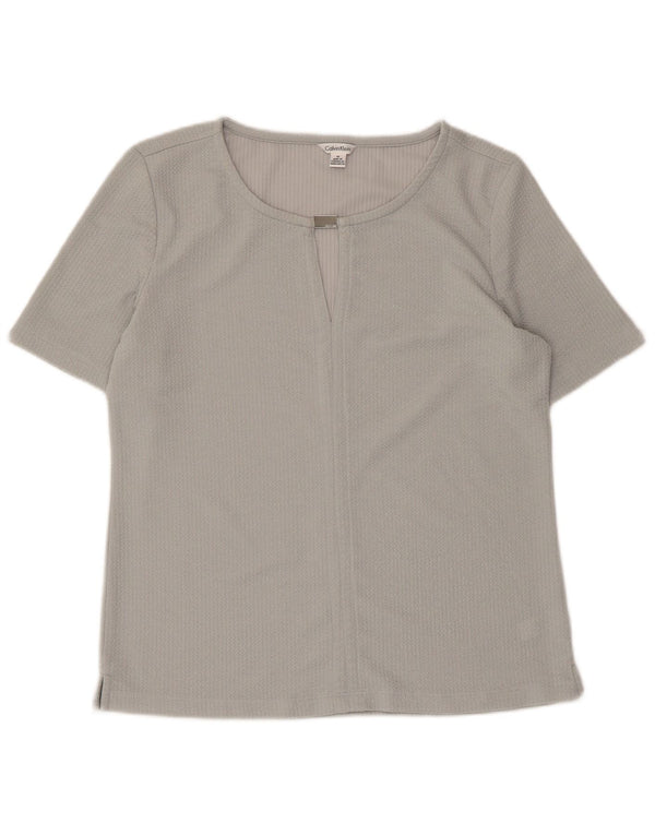 Blusa feminina CALVIN KLEIN UK 14 poliéster cinza médio
