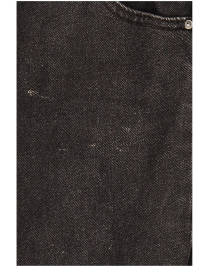 ZARA Mulheres Trafaluc Crop Wide Leg Jeans EU 36 XS W30 L23 Algodão Preto