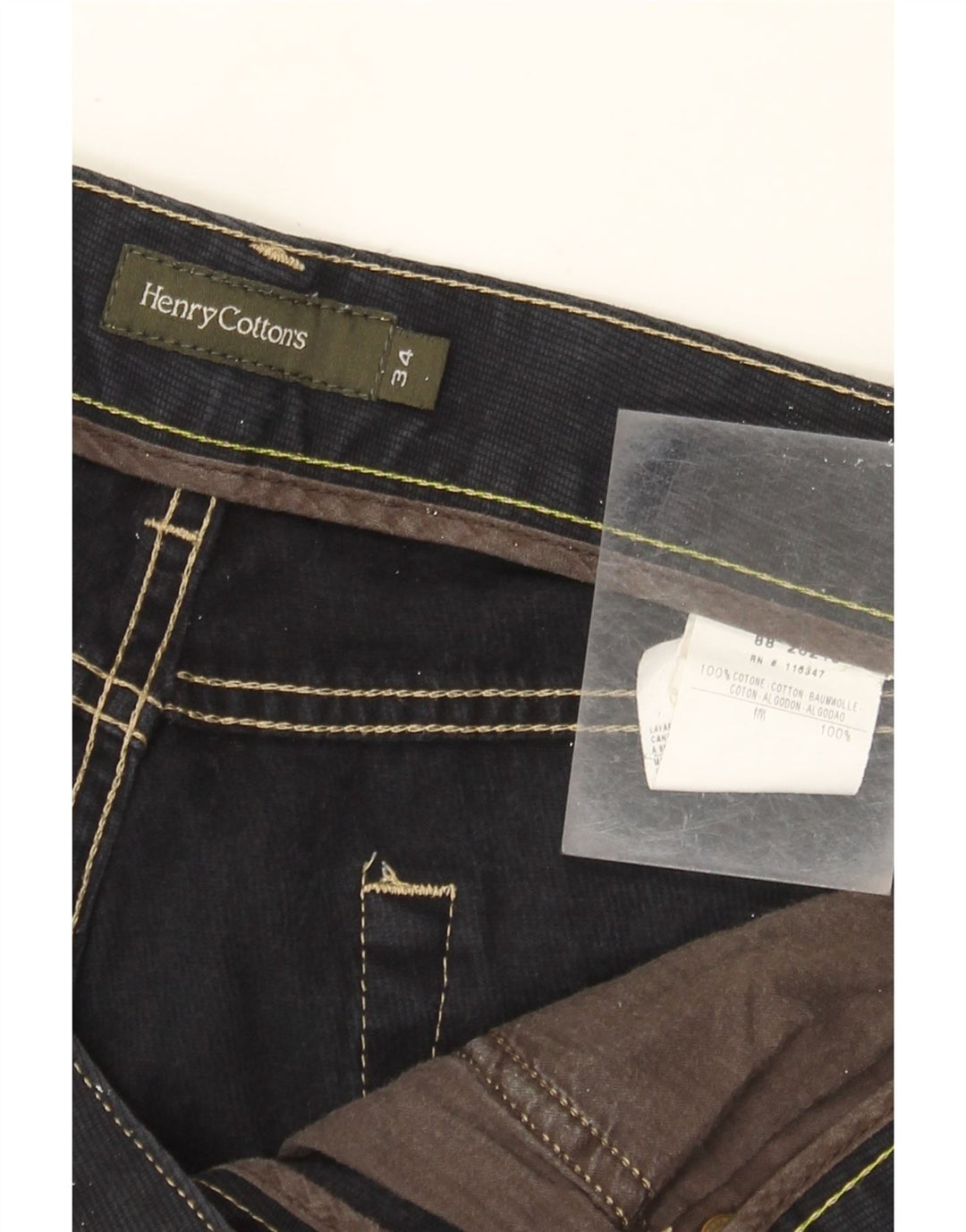 Calça jeans reta masculina Henry Cottons W34 L29 algodão azul marinho