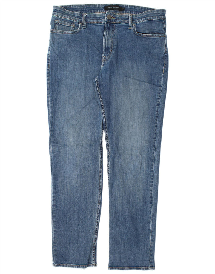 Calça jeans reta masculina CALVIN KLEIN W36 L32 algodão azul