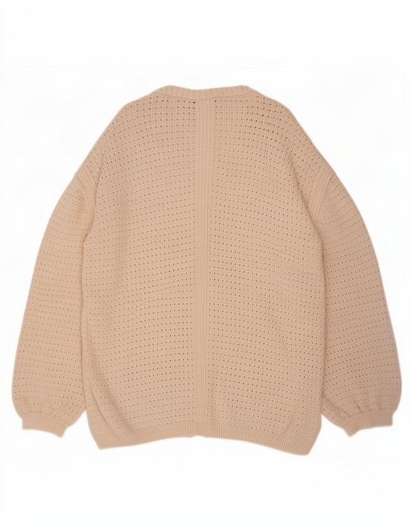 Suéter feminino Marks & Spencer Longline aberto cardigan Reino Unido 18 XL algodão bege