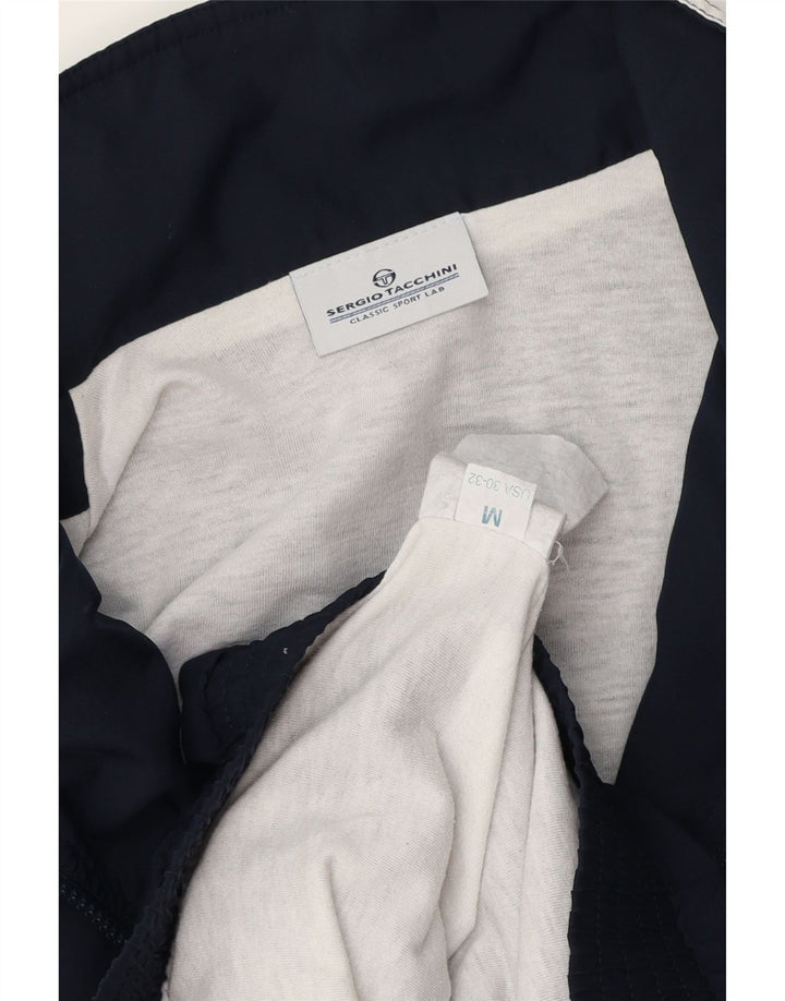 Sergio Tacchini Jaqueta masculina de agasalho médio azul marinho colorblock