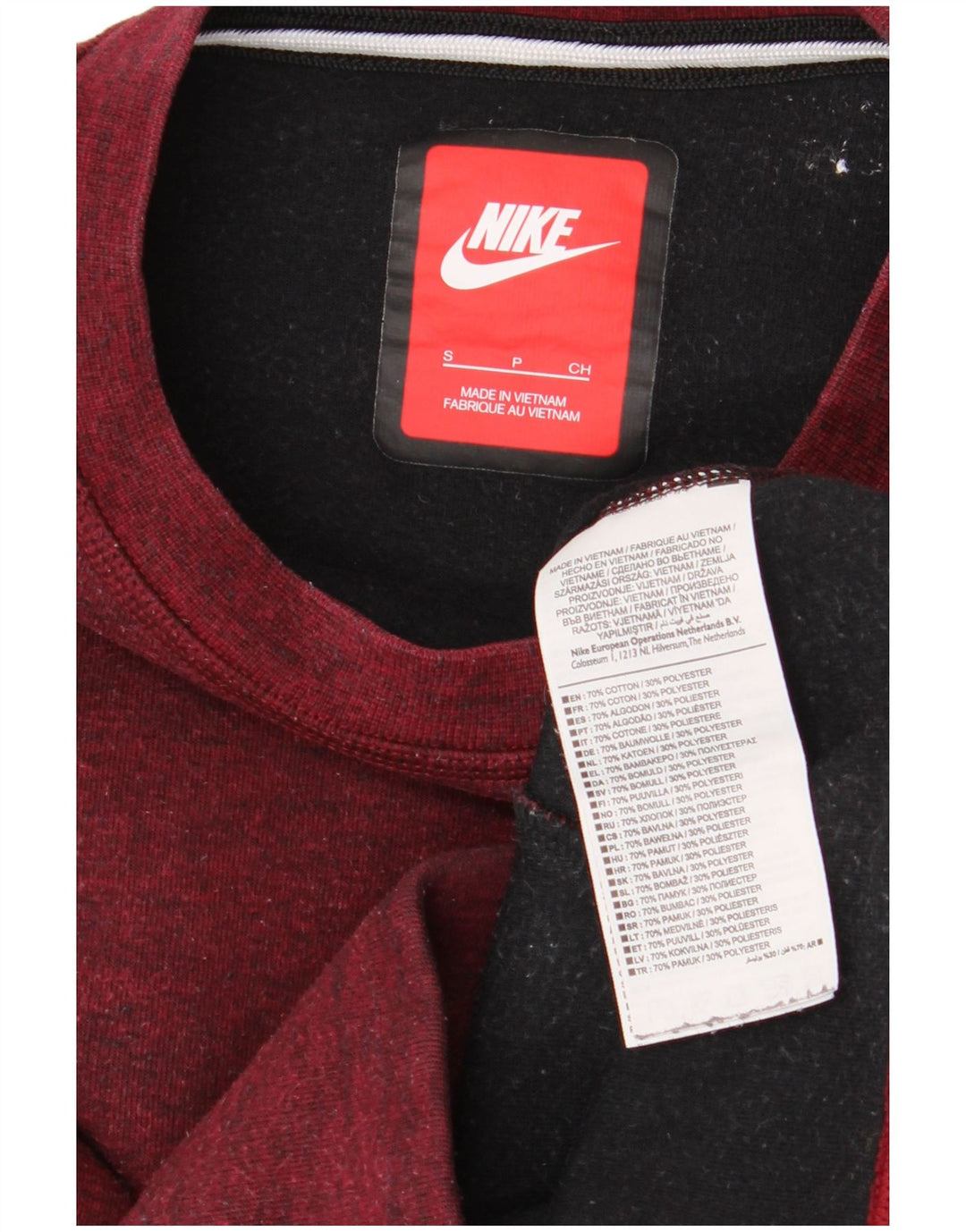 Nike feminino oversized moletom jumper reino unido 10 pequeno marrom algodão