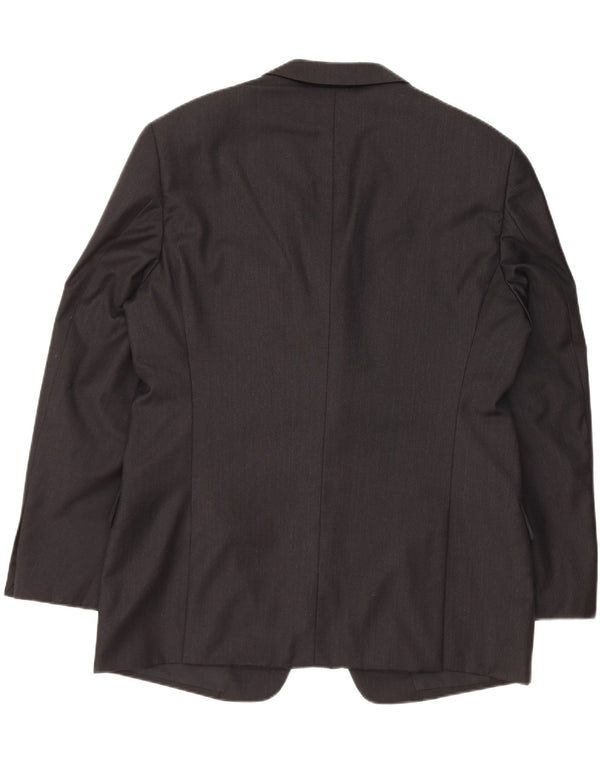 ARMANI COLLEZIONI Mens 3 Button Blazer Jacket IT 52 XL Black Wool