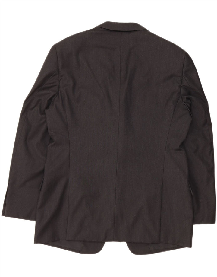 ARMANI COLLEZIONI Jaqueta blazer masculina de 3 botões IT 52 XL lã preta