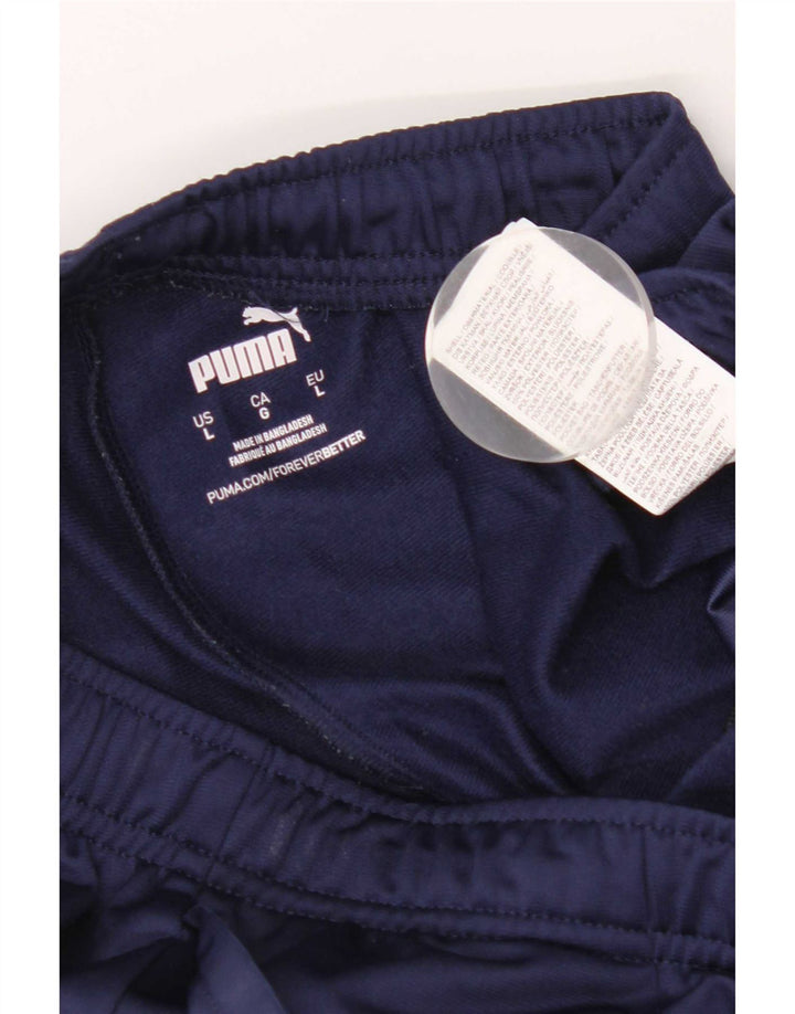 Calça de treino masculina Puma grande poliéster azul marinho