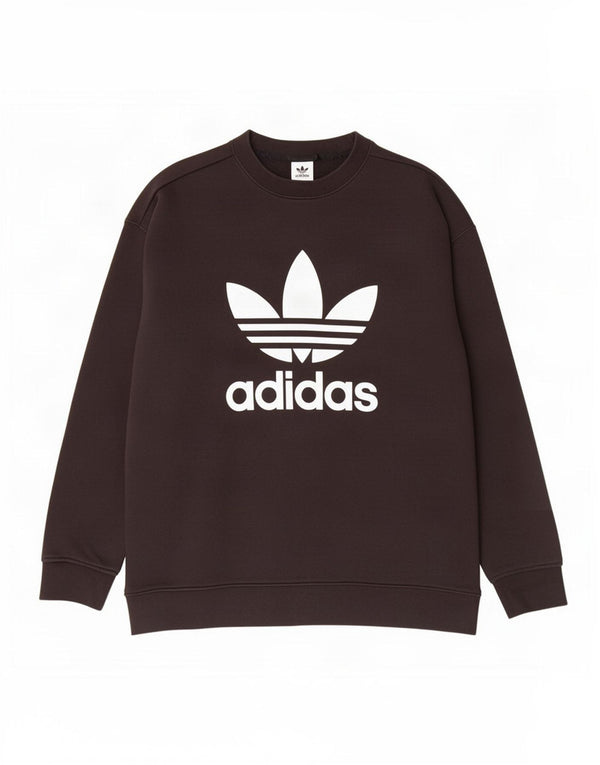 Adidas Mens Graphic Moletom Jumper Grande Algodão Preto