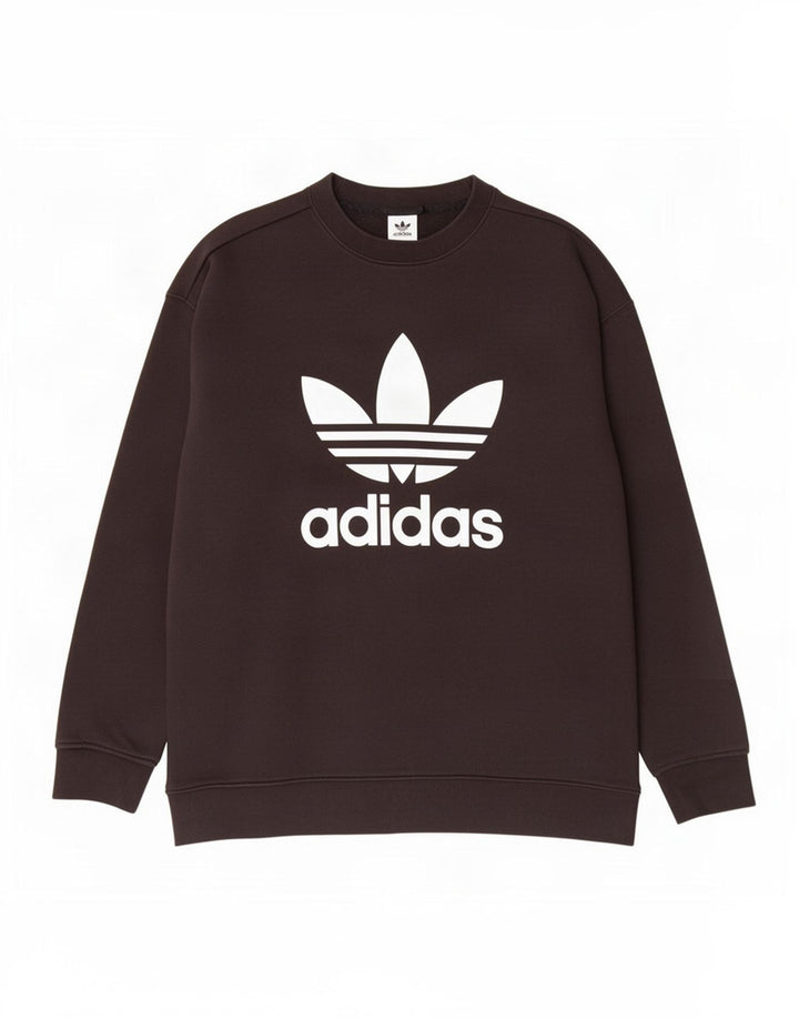 Adidas Mens Graphic Moletom Jumper Grande Algodão Preto