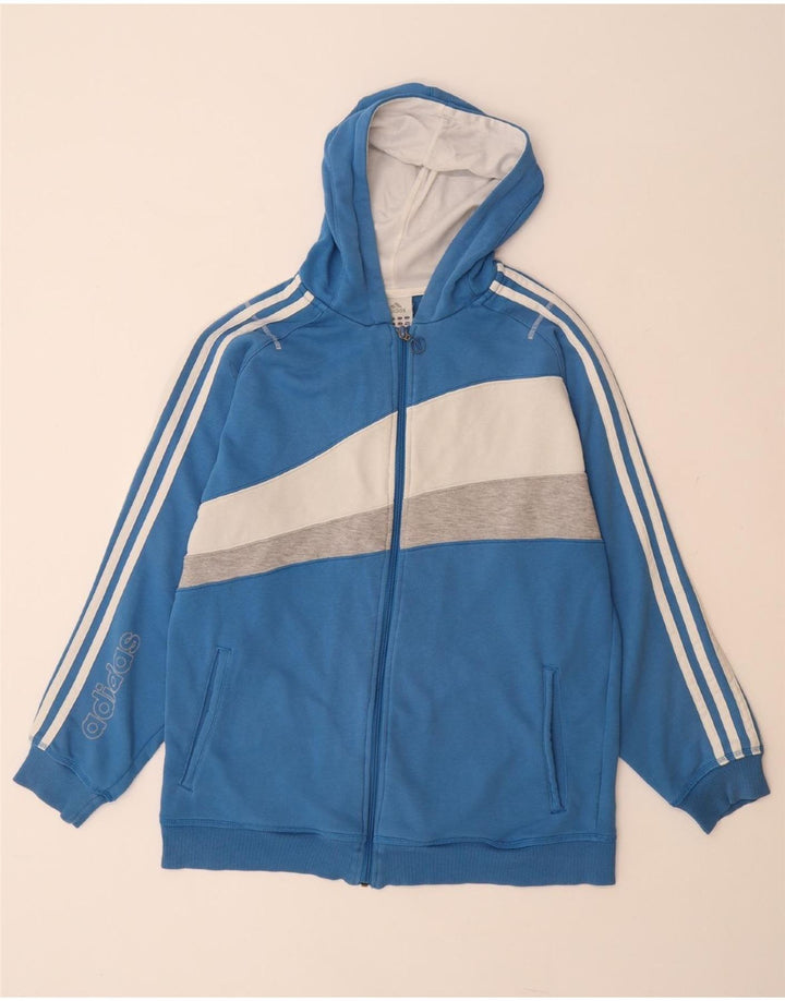 ADIDAS Mens Graphic Zip Hoodie Sweater UK 34/36 Pequeno Azul Colorblock