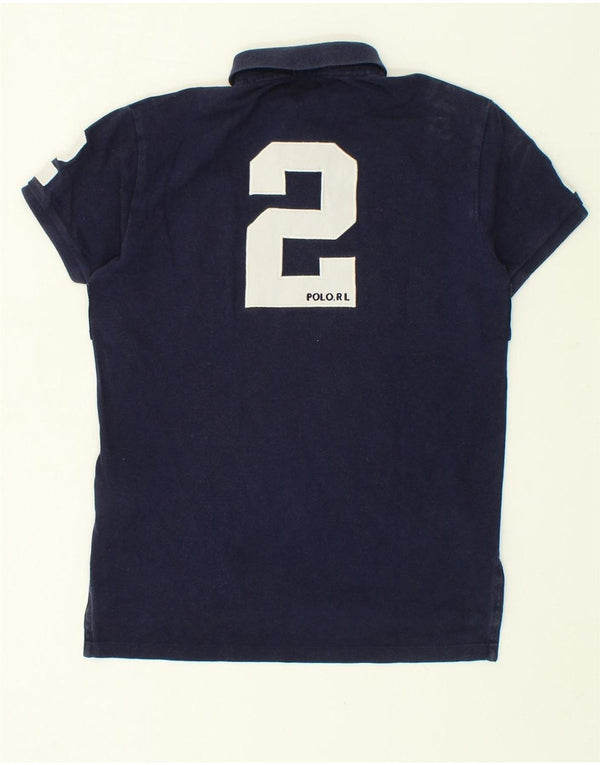 Camisa polo masculina de rugby com ajuste personalizado POLO RALPH LAUREN pequena azul marinho