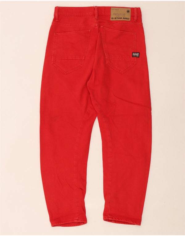 Calça jeans masculina G-Star 3D Arc cortada W25 L25 algodão vermelho
