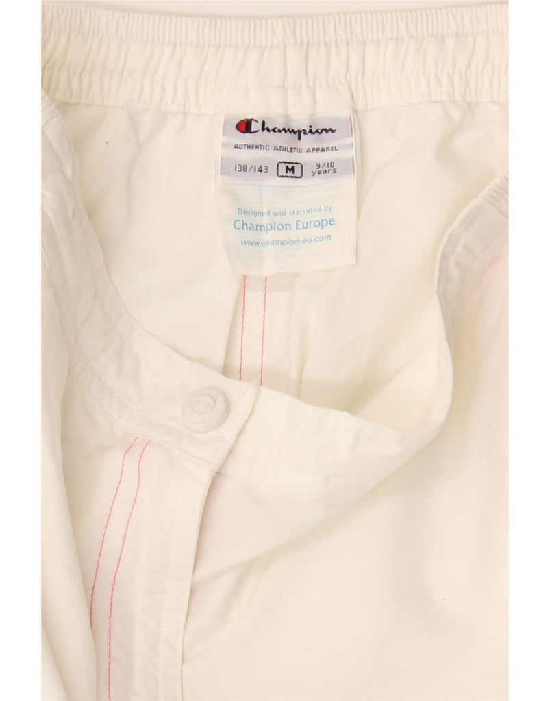 CHAMPION Girls Straight Capri Trousers 9-10 Years Medium W24 L17 White Vintage Champion and Second-Hand Champion from Messina Hembry 