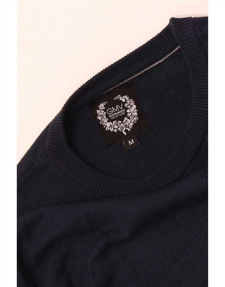Suéter masculino Gianmarco Venturi com gola redonda, azul marinho médio