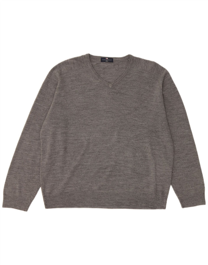 Suéter masculino Marks & Spencer com decote em V XL cinza acrílico