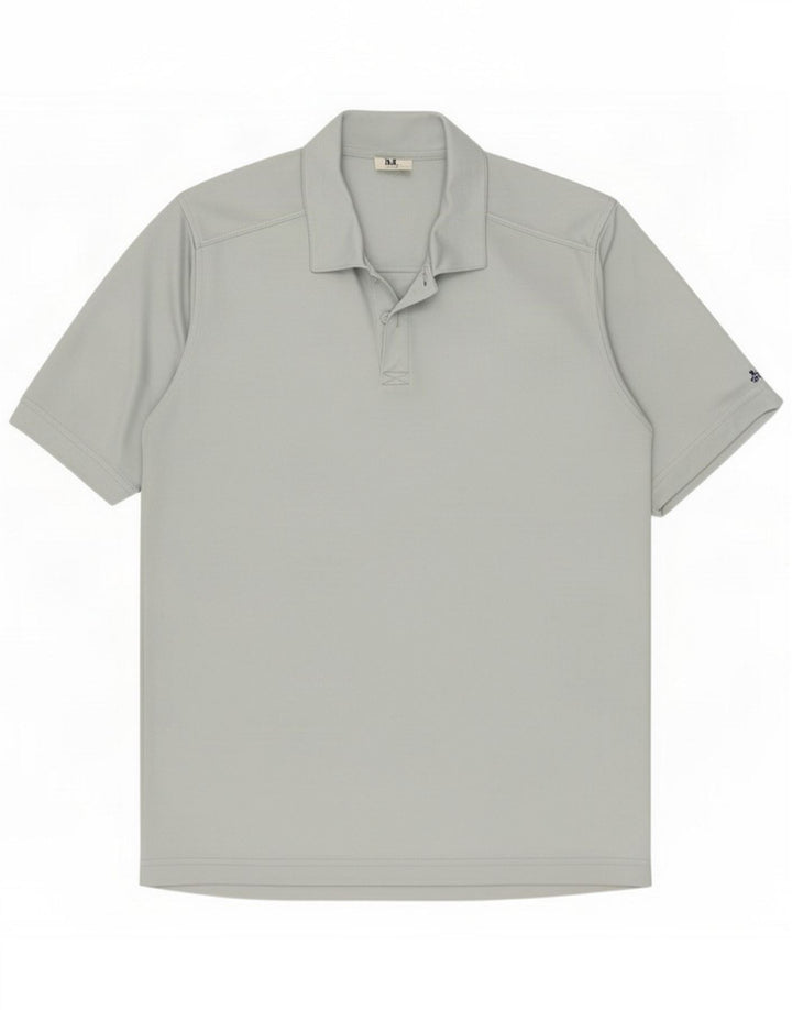 Camisa polo masculina Adidas cinza médio