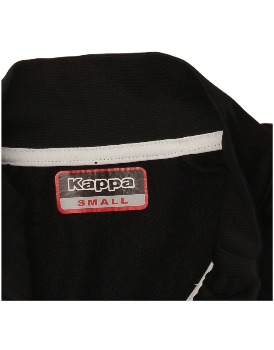 KAPPA Mens Graphic Zip Neck Pulôver Treino Top Pequeno Bloco Colorido Preto