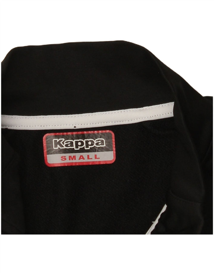 KAPPA Mens Graphic Zip Neck Pulôver Treino Top Pequeno Bloco Colorido Preto