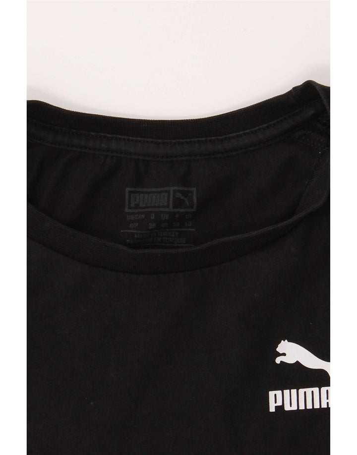 Puma Crop Top Feminino Manga Longa UK 10 Pequeno Preto