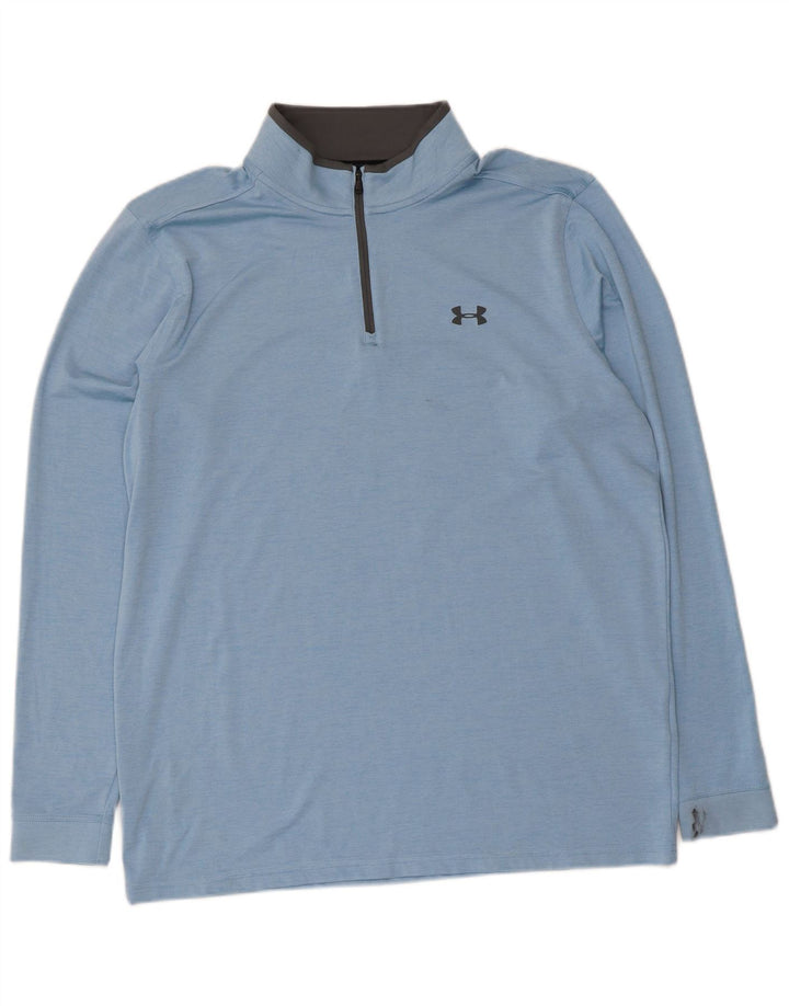 Under Armour masculino Heat Gear pulôver agasalho top grande azul salpicado