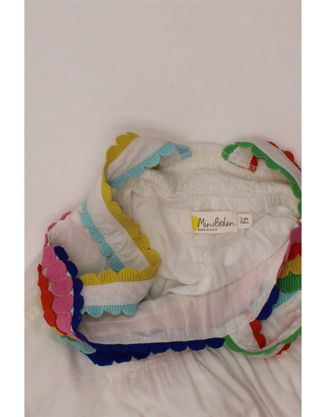 Blusa sem mangas BODEN para meninas de 7 a 8 anos de algodão colorido branco