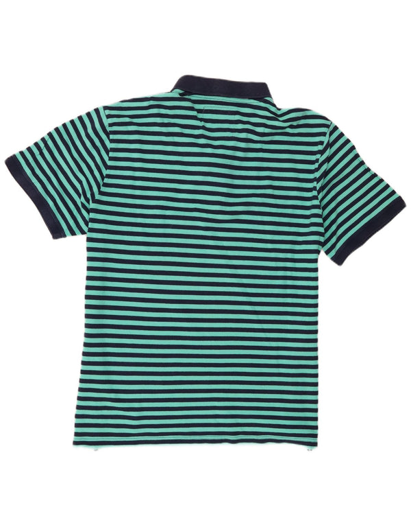 Camisa polo masculina 2XL da Crew Clothing algodão listrado azul marinho