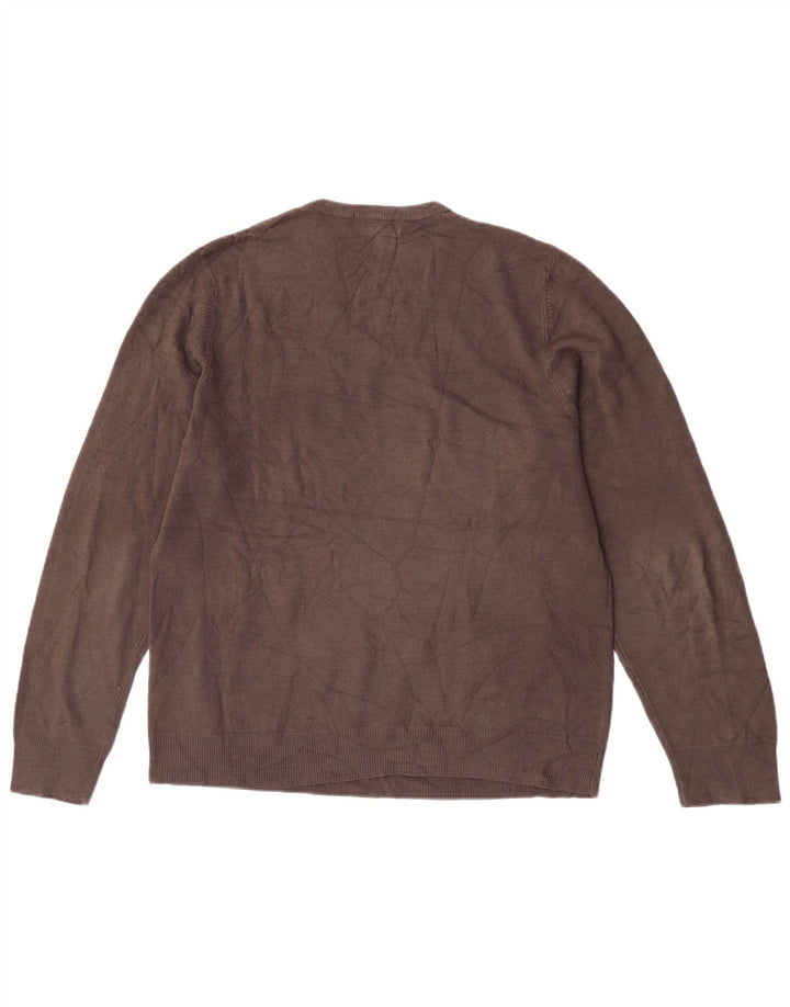 Suéter masculino Marks & Spencer Blue Harbor com decote em V marrom médio