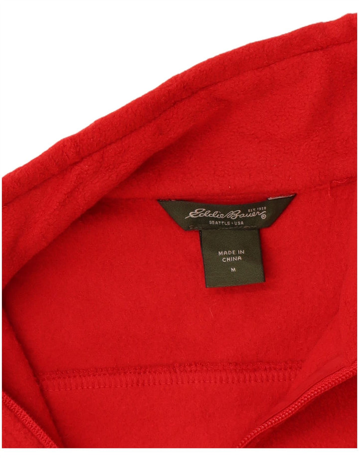 Colete de lã feminino Eddie Bauer UK 14 poliéster vermelho médio
