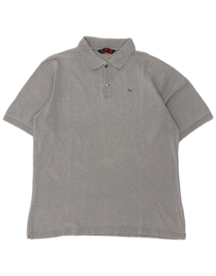 Camisa polo masculina Kappa grande algodão cinza