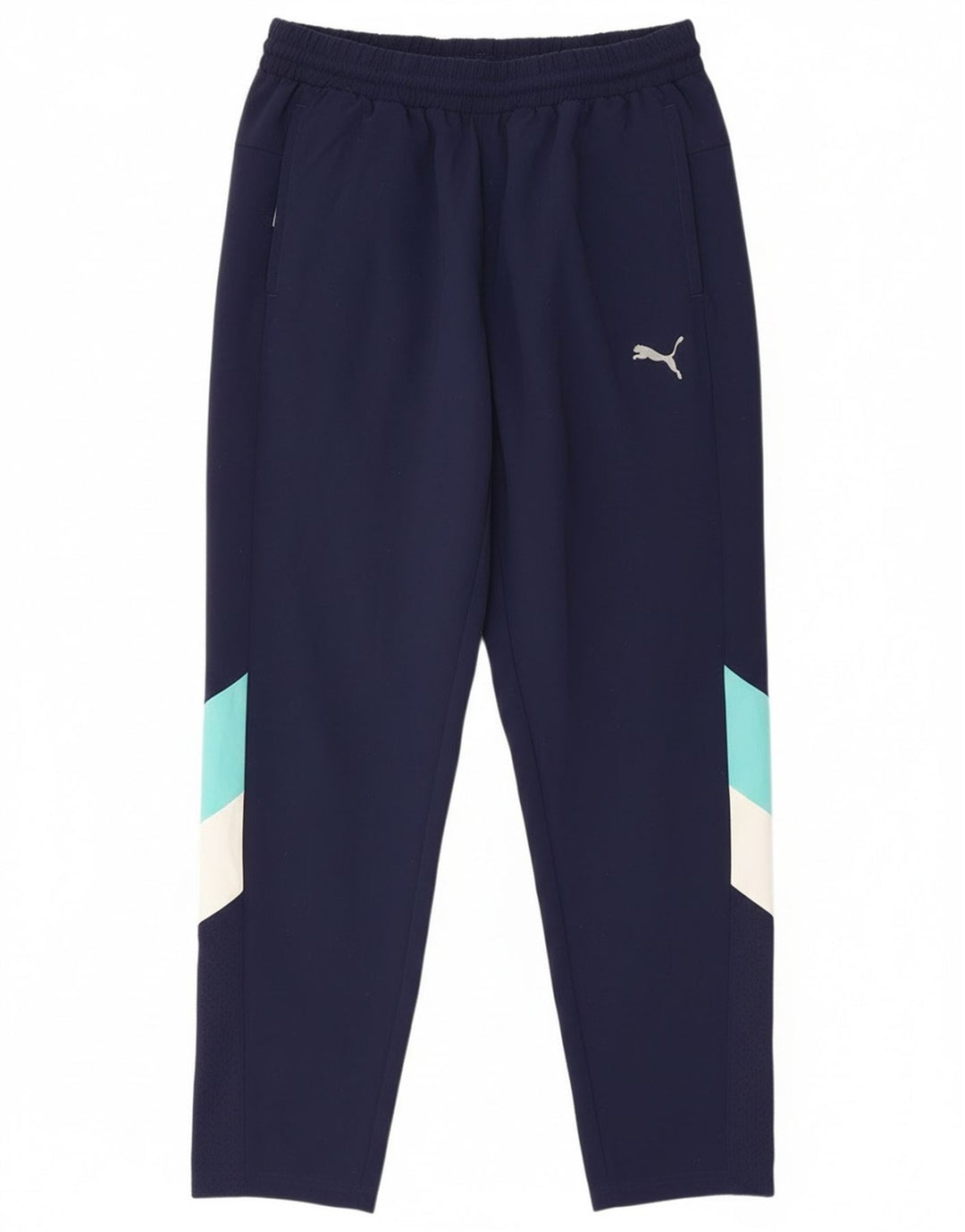 Calça de treino masculina Puma grande azul marinho colorblock poliéster