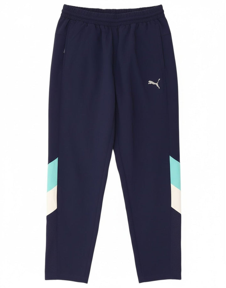Calça de treino masculina Puma grande azul marinho colorblock poliéster
