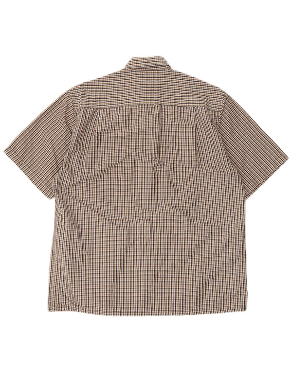 Nautica Camisa masculina de manga curta pequena xadrez multicolorida de algodão