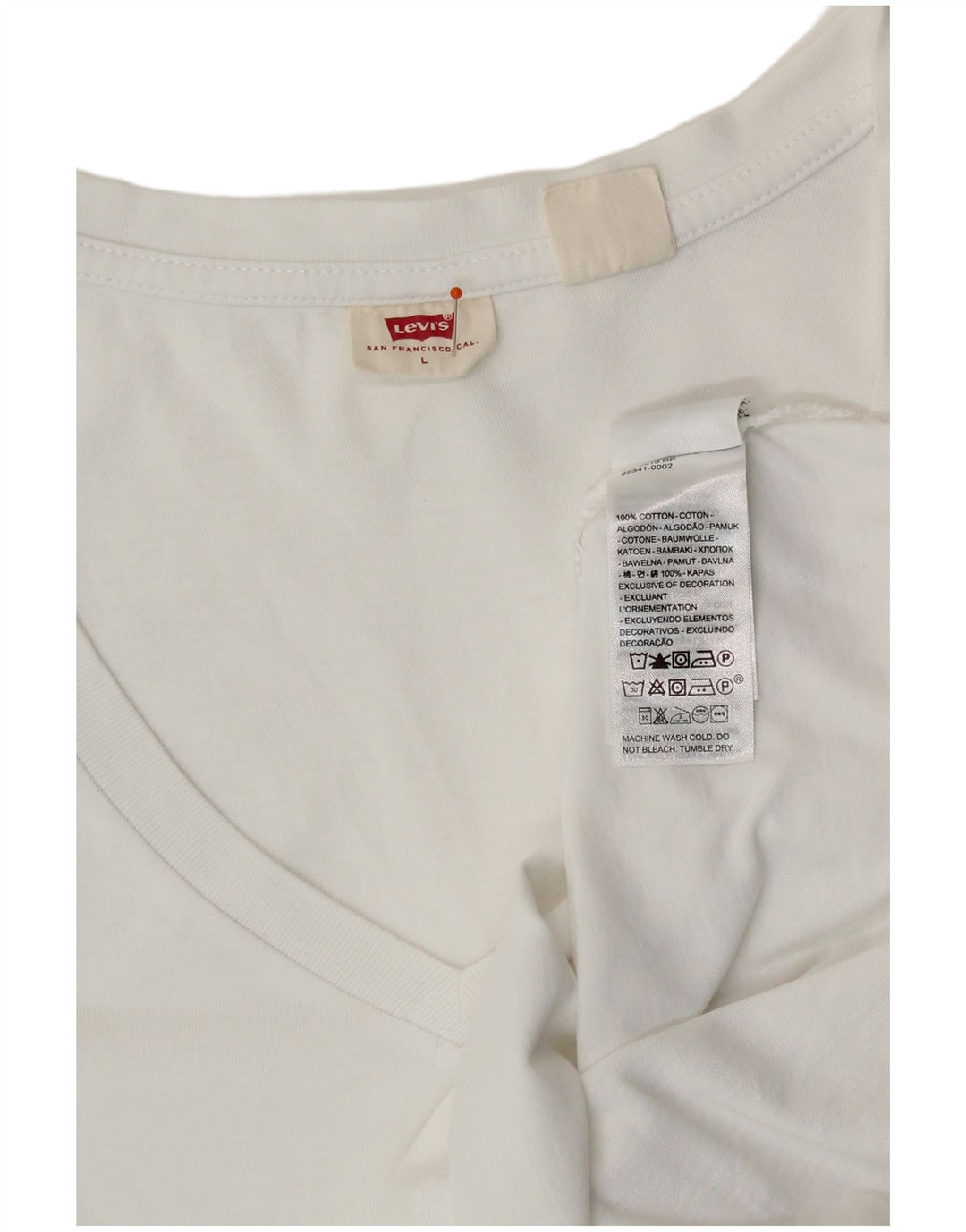 Camiseta feminina Levi's UK 14 grande algodão branco