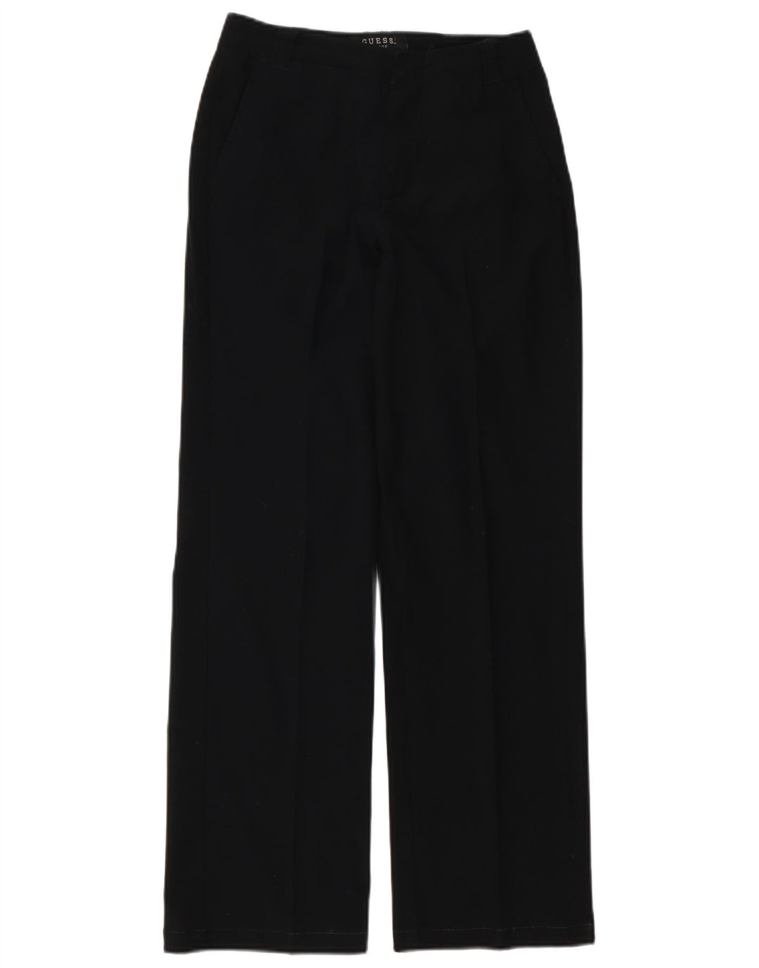 Guess Calça Chino Feminina Perna Larga W27 L30 Poliéster Preto