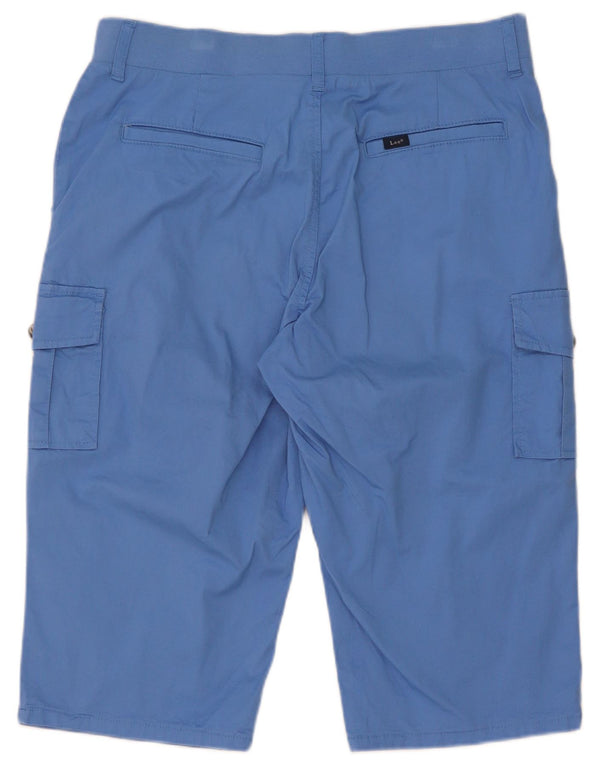 Bermuda cargo feminina Lee US 12 grande W32 algodão azul