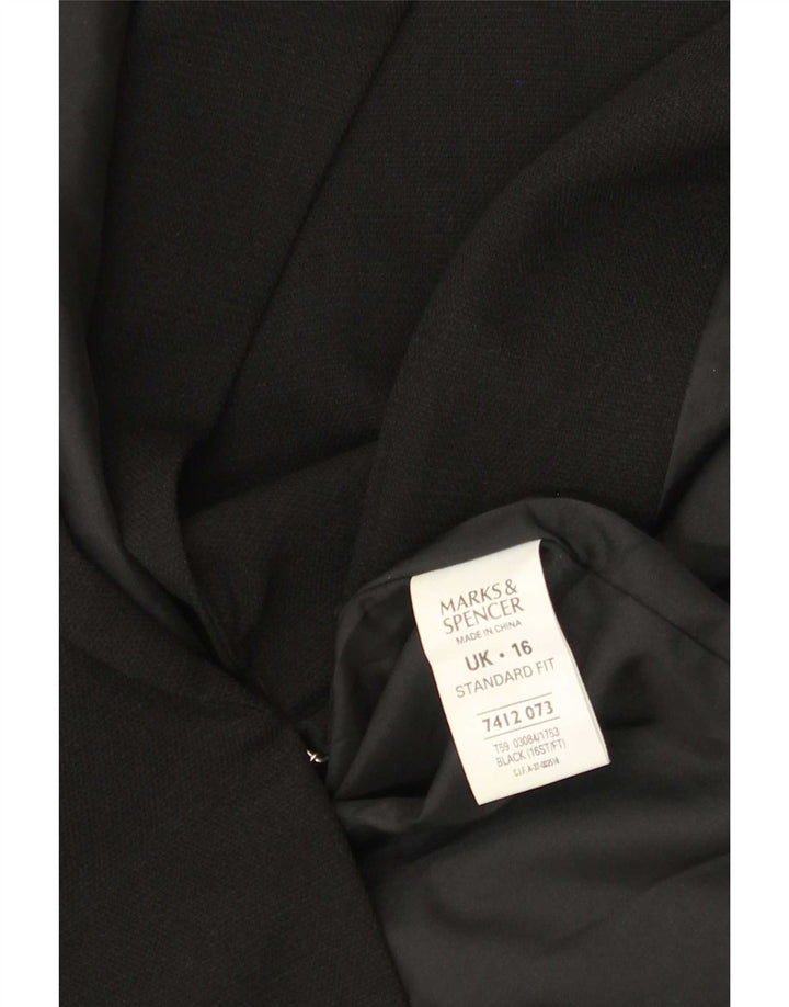 Jaqueta Blazer Feminina Marks & Spencer Reino Unido 16 Grande Poliéster Preto